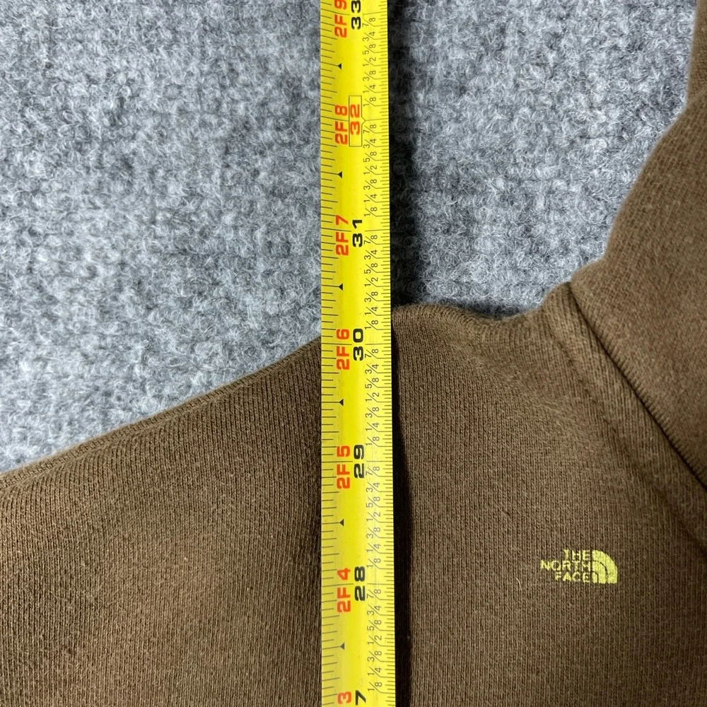 The North Face Hoodie Mens 3XL Brown All Over Print Full Zip Neon Green